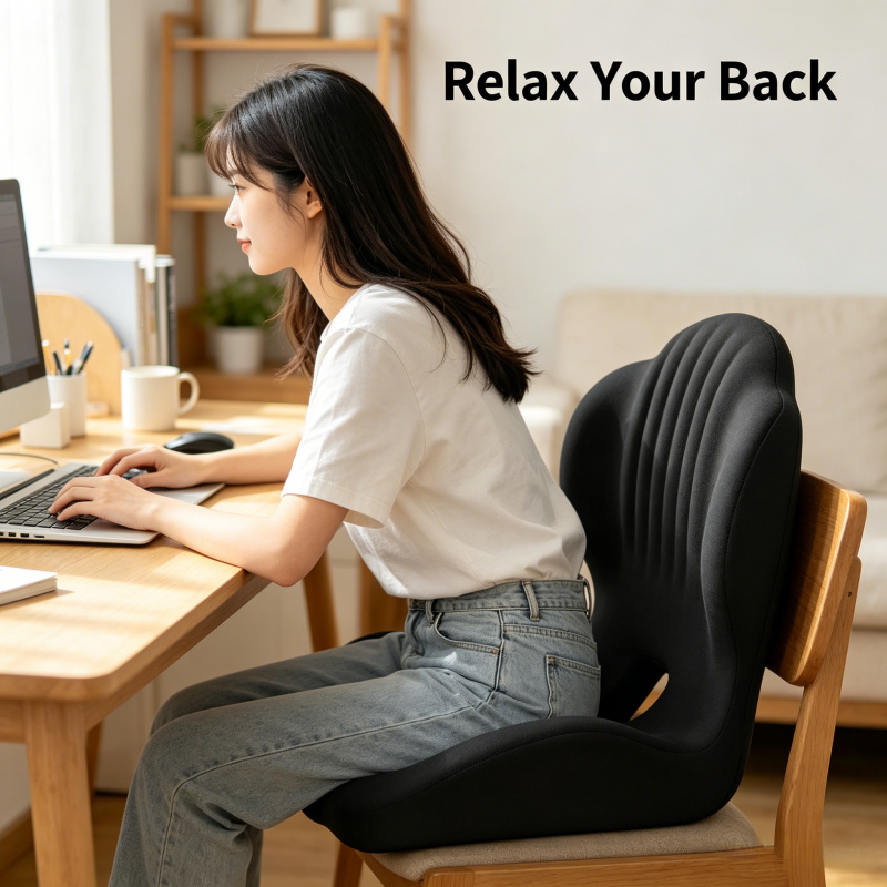 Gaming Chair Lumbar Pillow - Lendensteunkussen van traagschuim – zitkussen voor