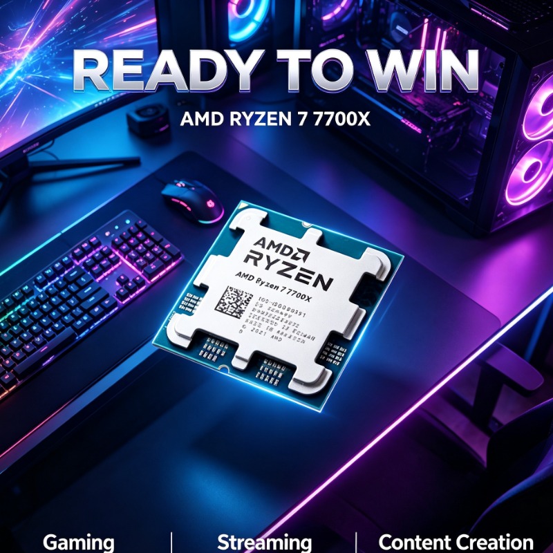 Pc Gaming Game - High-performance gamingprocessor AMD 7700X zonder koeler,