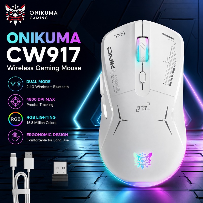 Pc Gaming X3D - ONIKUMA CW917 Draadloze/Draadgebonden Gamingmuis Dubbele Modus