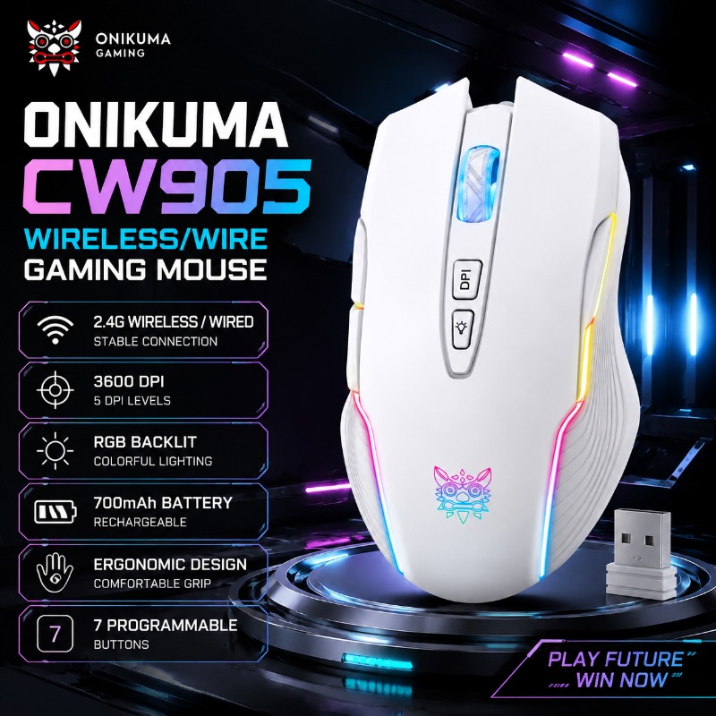 Pc Gaming X3D - ONIKUMA CW905 Draadloze Gaming Muis 2.4G