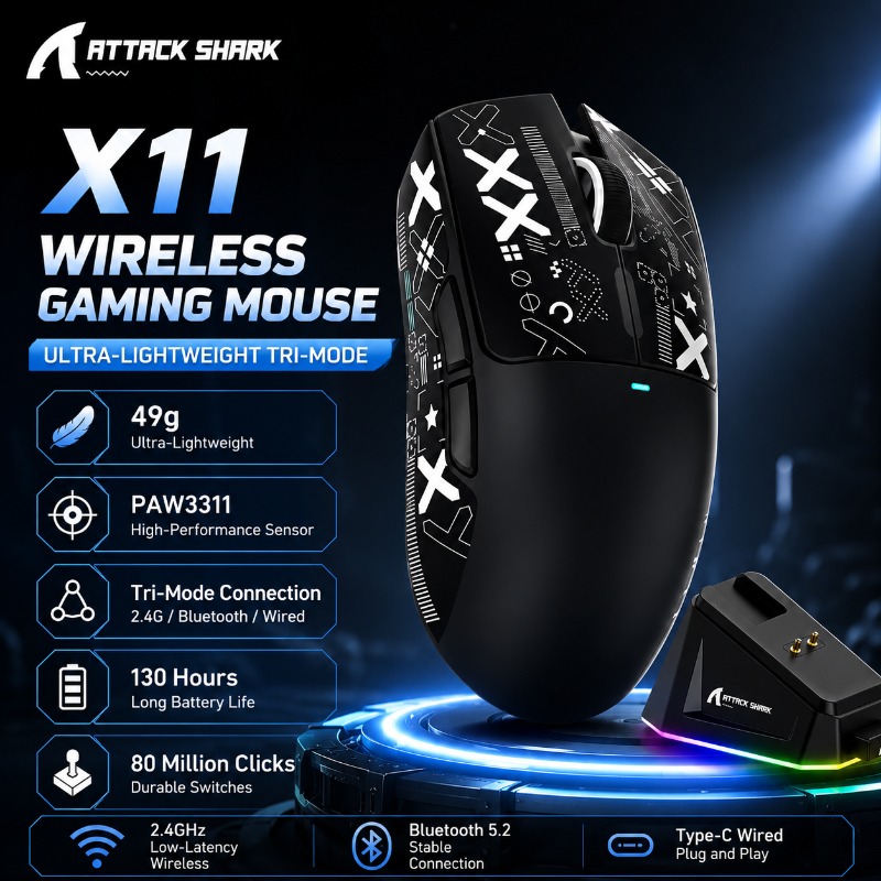 ATTACK SHARK X11 Draadloze Gam - Pc Gaming X3D recensie en prijs