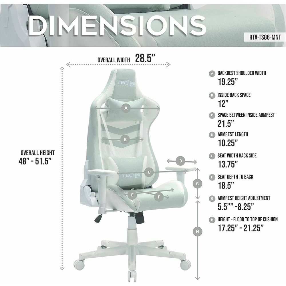 Pastelgroene gamingstoel van m - Gaming Chair recensie en prijs