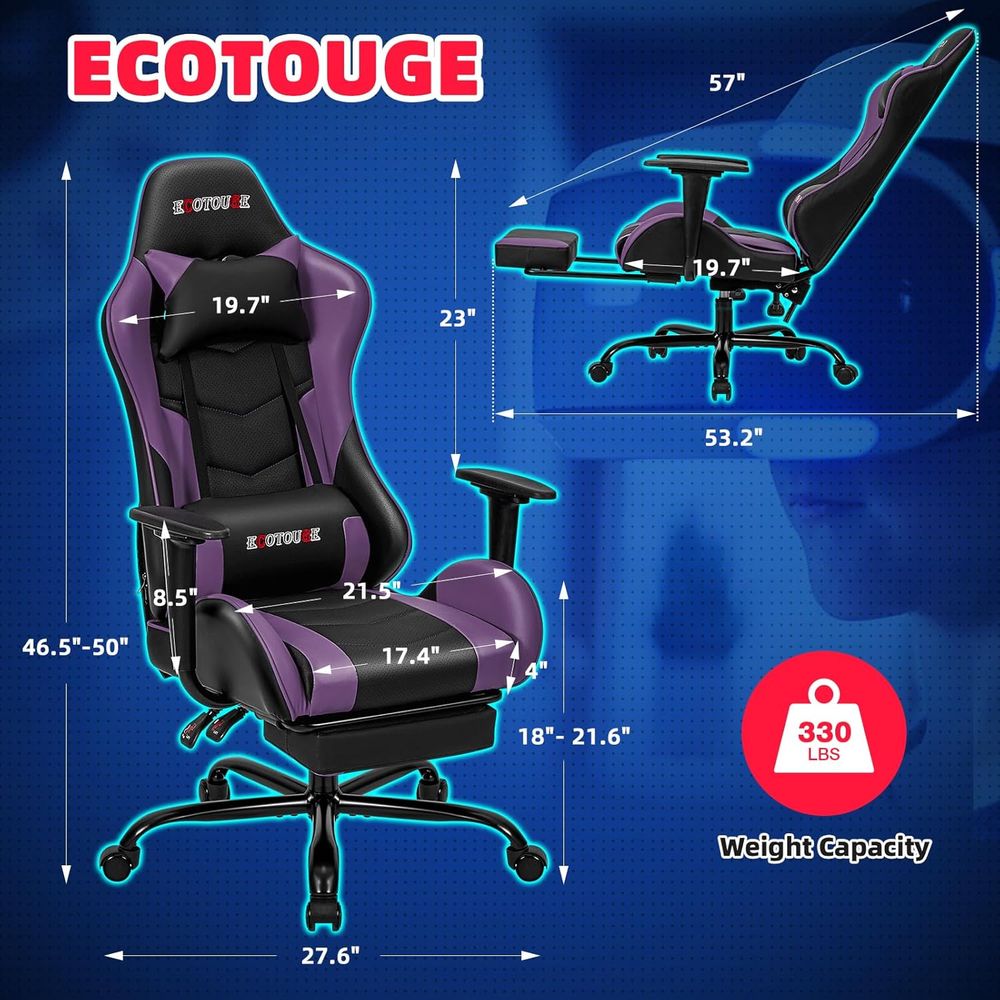Race-stijl gamingstoel met voe - Gaming Chair Lumbar Pillow recensie en prijs