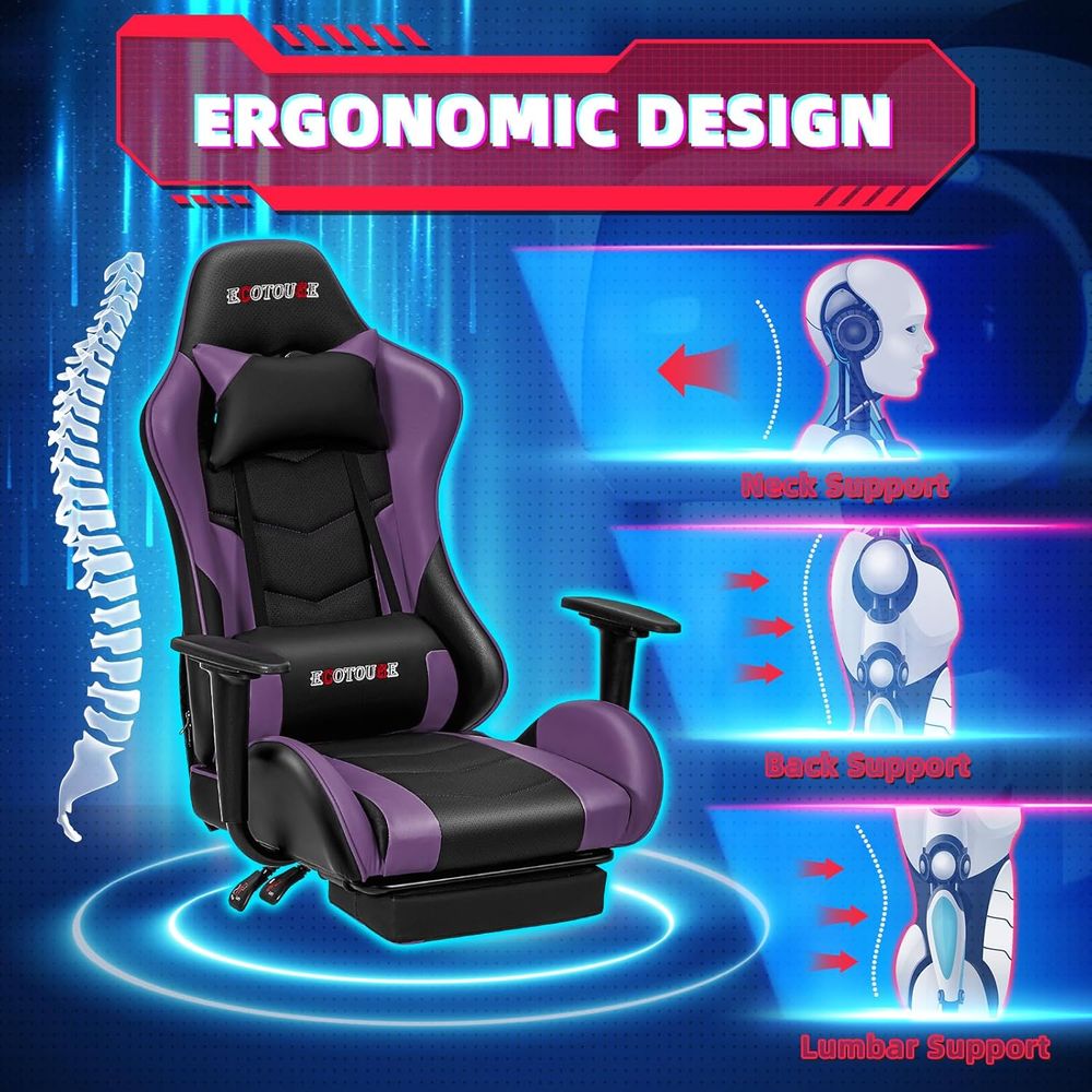 Race-stijl gamingstoel met voe - Gaming Chair Lumbar Pillow recensie en prijs
