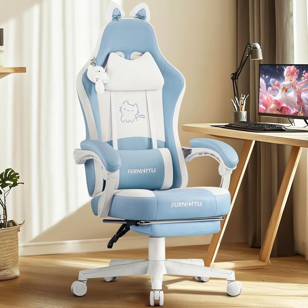 Ergonomische blauw/witte gamin - Gaming Chair recensie en prijs